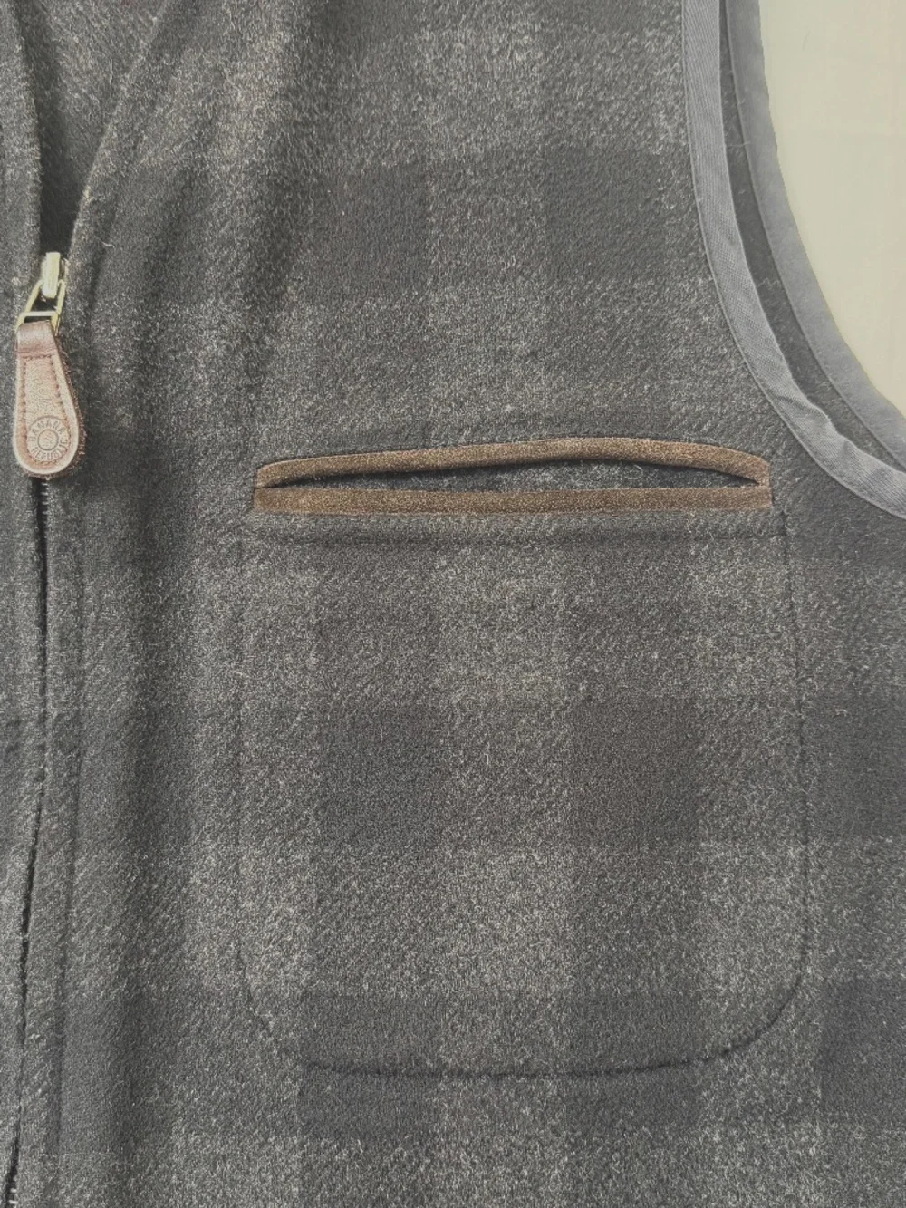 80s VTG Cabinwear by Banana Republic Mens Sz L Black/Grey Buffalo Check Vest